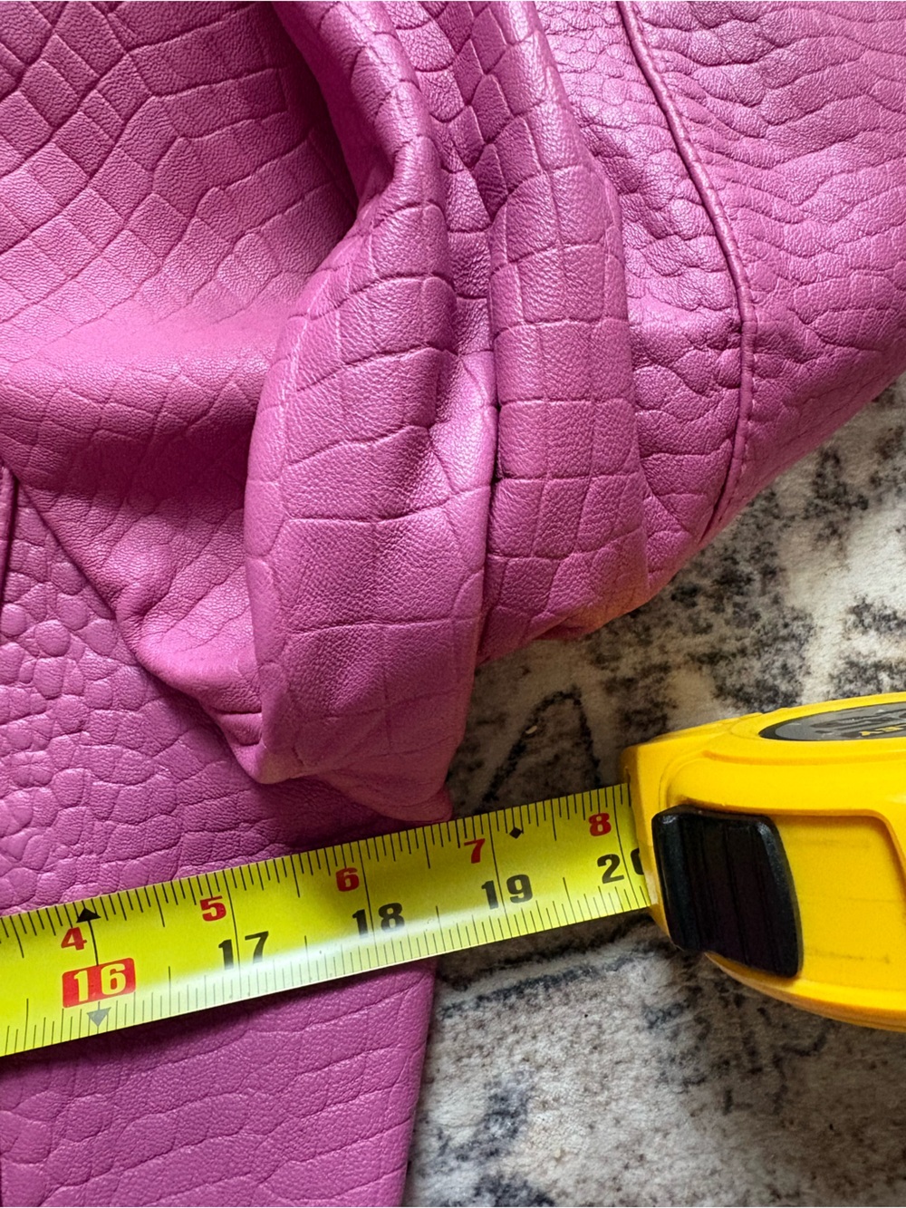 Vintage 90s y2k pink genuine leather crocodile embossed size 10 Anne Klein fall - Picture 7 of 13